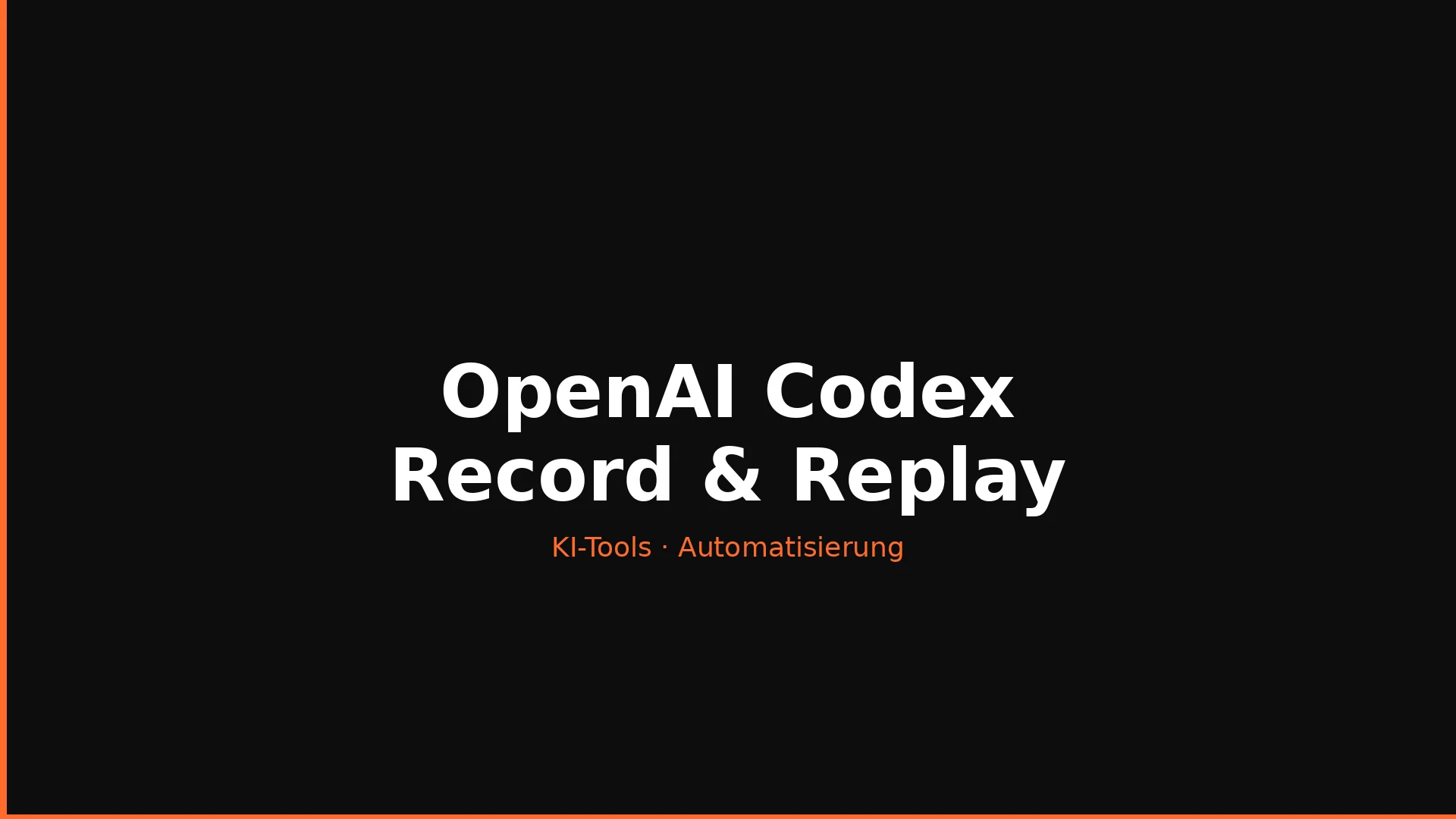 Bildschirmaufnahme der OpenAI Codex-App mit aktivierter Record-and-Replay-Funktion auf einem MacBook, im Hintergrund unscharf ein Buroarbeitsplatz