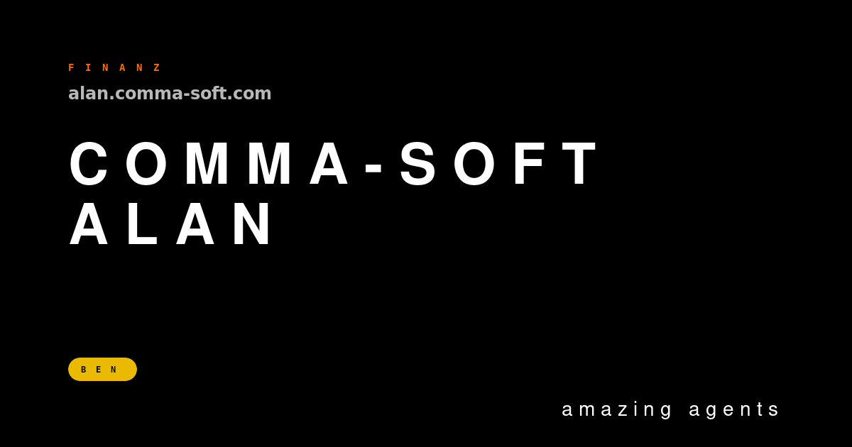 Comma-Soft Alan — Brand-Hero