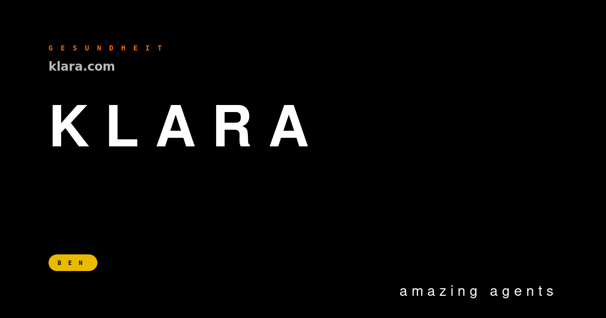 Klara — Brand-Hero