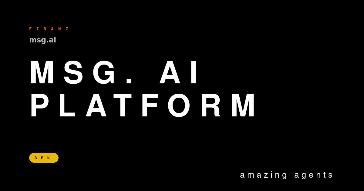 msg.AI Platform — Brand-Hero
