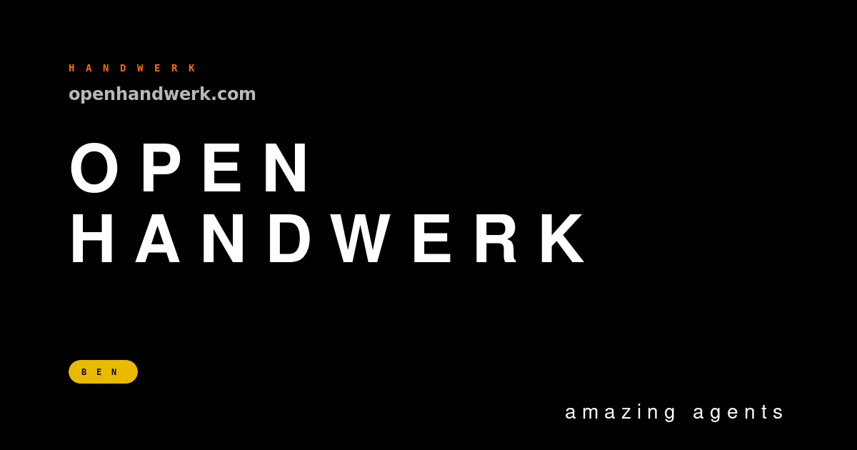 openHandwerk — Brand-Hero