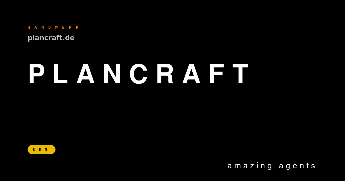Plancraft — Brand-Hero